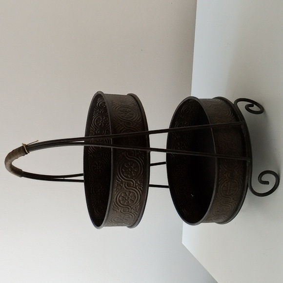 Two Tier Copper Metal Basket Floral - Picture 2 of 8